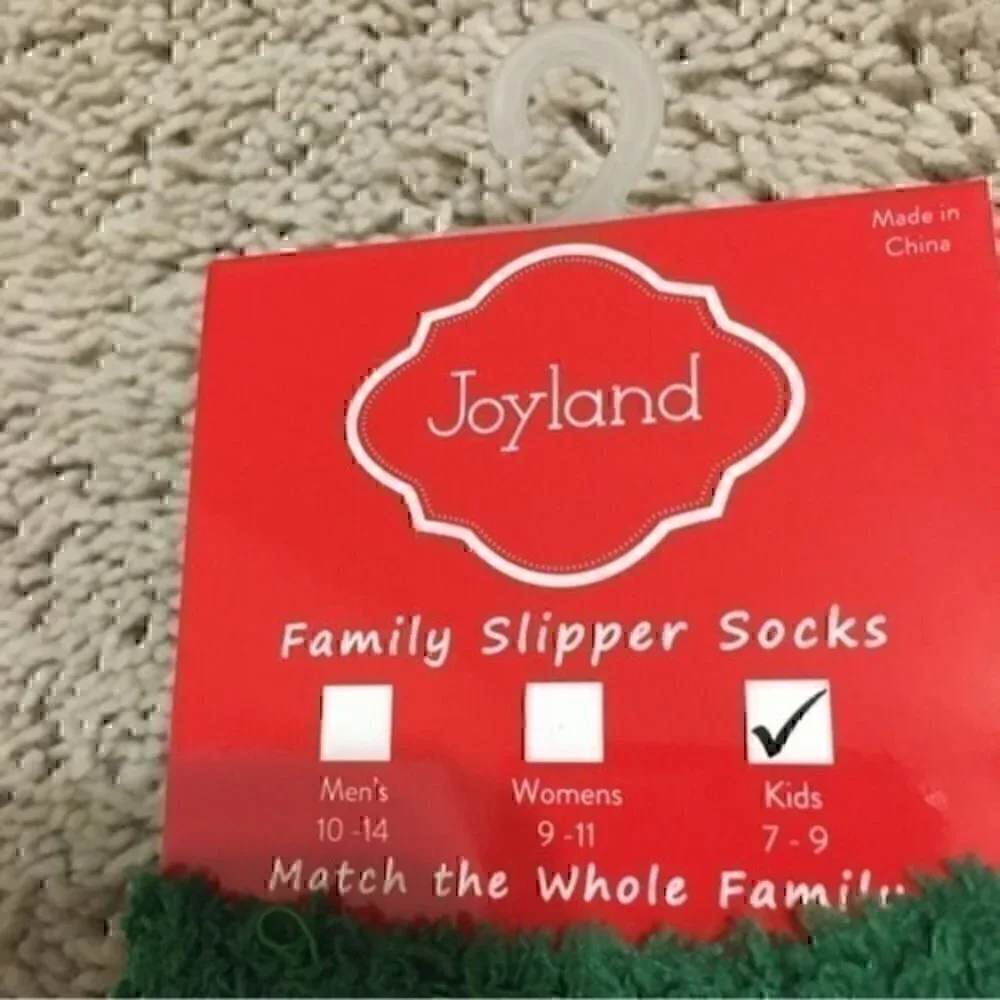 Joy land kid’s Christmas slipper  socks with grippers kids size 7-9